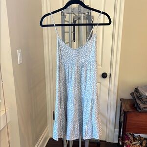 Blue and White Floral Dress